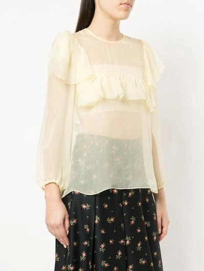 Rochas Ruffled Blouse In White