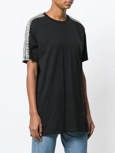 Shop Amen Gemstone Embellished Short Sleeve T-shirt - Black