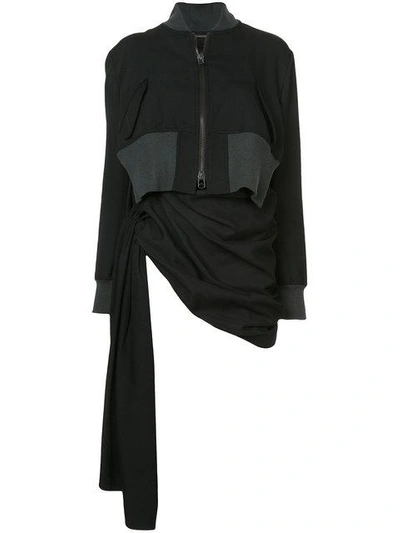 Shop Yohji Yamamoto Gathered Jacket In Black