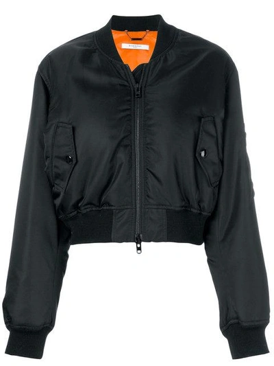 Shop Givenchy Cropped Bomber Jacket - Black