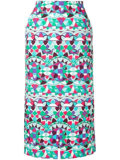 Shop Emilio Pucci Front Slit Midi Skirt