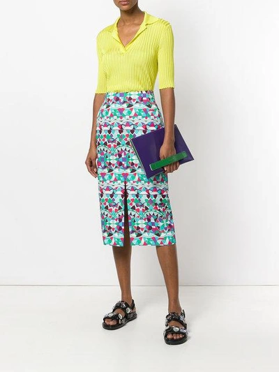 Shop Emilio Pucci Front Slit Midi Skirt