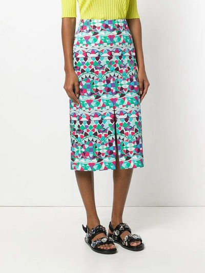 Shop Emilio Pucci Front Slit Midi Skirt