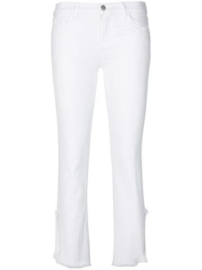 Shop J Brand Slim-fit Cropped Jeans In White