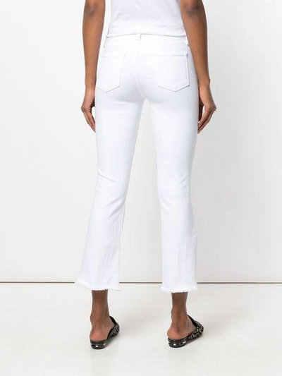 Shop J Brand Slim-fit Cropped Jeans In White