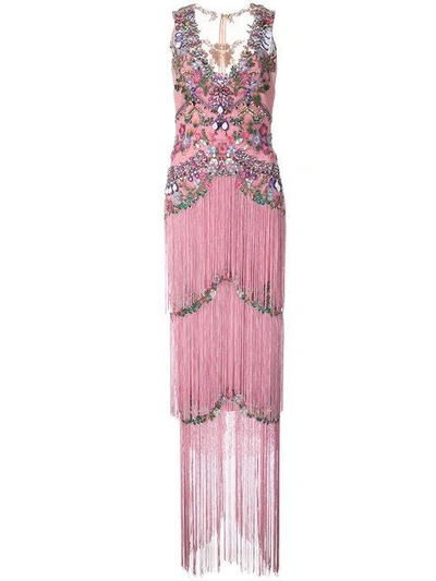 Shop Marchesa Notte Abendrobe Mit Perlen - Rosa In Pink