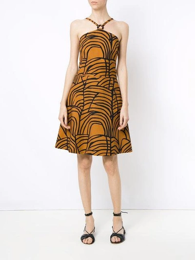 Shop Andrea Marques A-line Dress - Est Xilo Ocre