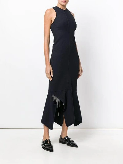 Shop Victoria Beckham Slim-fit Panelled Dress - Blue