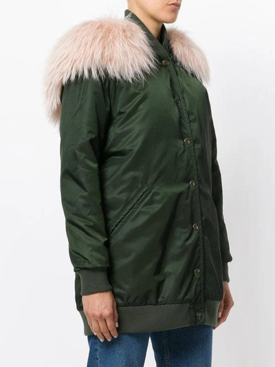 Shop Mr & Mrs Italy Detachable Hood Midi Coat - Green