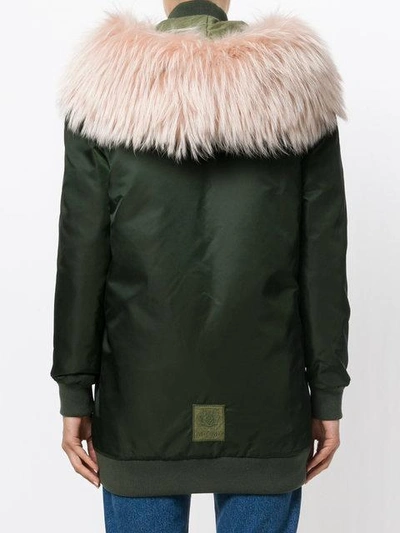 Shop Mr & Mrs Italy Detachable Hood Midi Coat - Green
