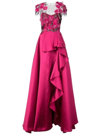 Shop Marchesa Notte Mikado Ball Gown In Pink