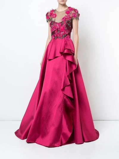 Shop Marchesa Notte Mikado Ball Gown In Pink