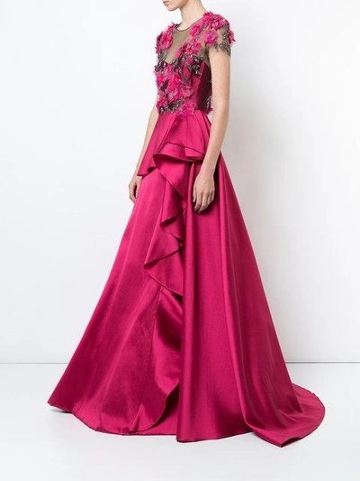 Shop Marchesa Notte Mikado Ball Gown In Pink