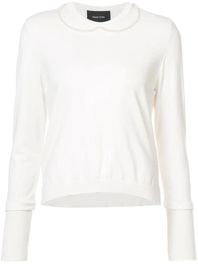 Shop Simone Rocha Long Sleeve Sweater In Neutrals