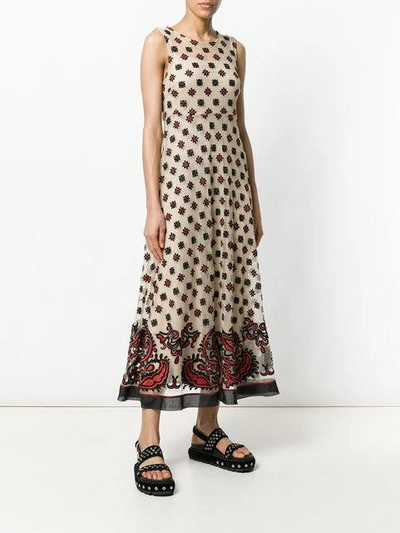 Shop Red Valentino Embroidered Sheer Dress