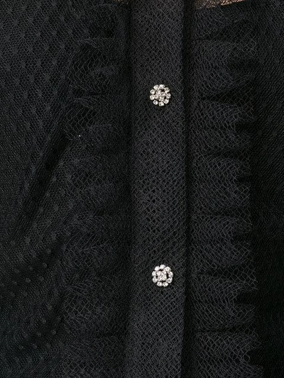 Shop Philosophy Di Lorenzo Serafini Sheer Mesh Embroidered Blouse In Black