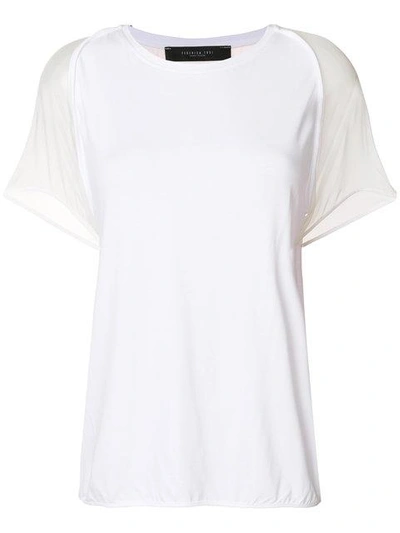 Shop Federica Tosi Sheer Sleeved T-shirt In White