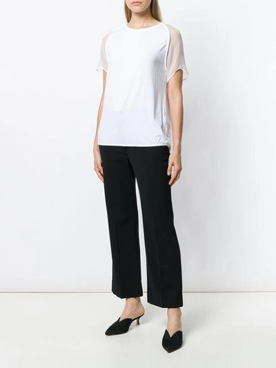 Shop Federica Tosi Sheer Sleeved T-shirt In White