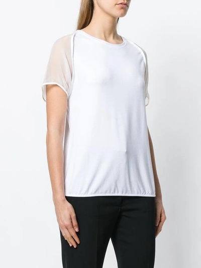 Shop Federica Tosi Sheer Sleeved T-shirt In White
