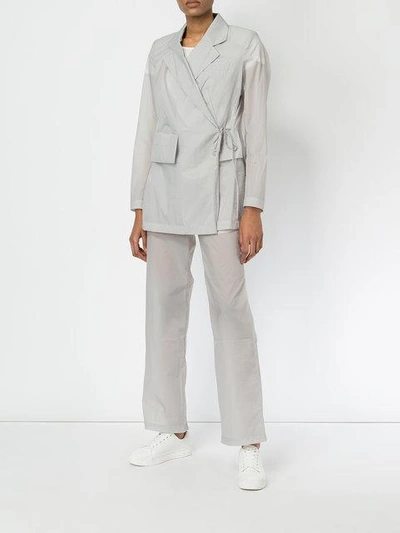 Shop Aalto Lightweight Tie-waist Jacket In Grey