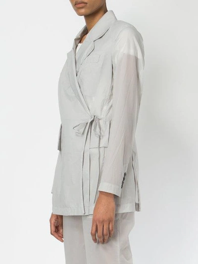 Shop Aalto Lightweight Tie-waist Jacket In Grey