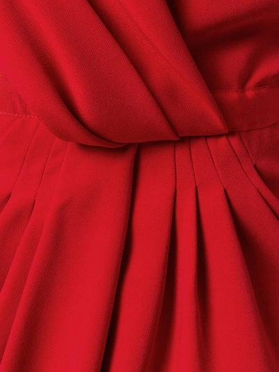 Shop Vionnet Ruched Asymmetric Dress In Red