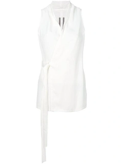 Shop Rick Owens Tie Waist Blouse In White