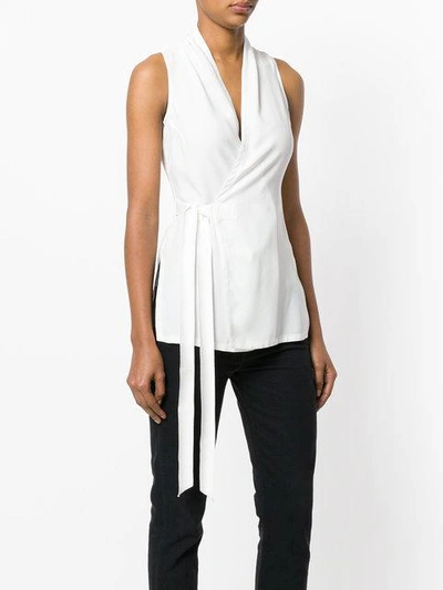 Shop Rick Owens Tie Waist Blouse In White