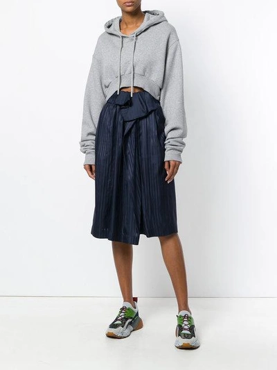 Shop Stella Mccartney Asymmetric Pleated Skirt In Blue