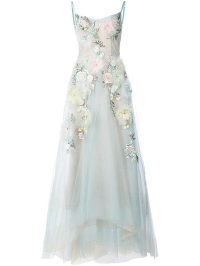 Shop Marchesa Notte Embellished Ball Gown In Grey