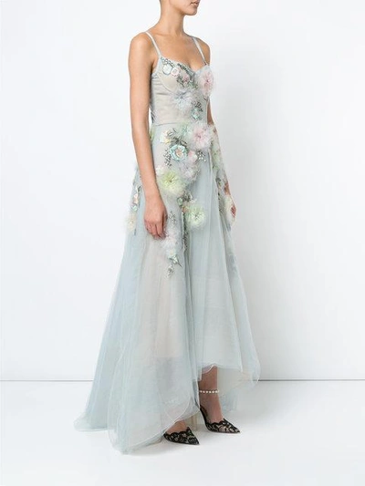 Shop Marchesa Notte Embellished Ball Gown In Grey