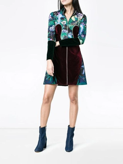 Shop Mary Katrantzou Faylinn Green Fairies Print Dress