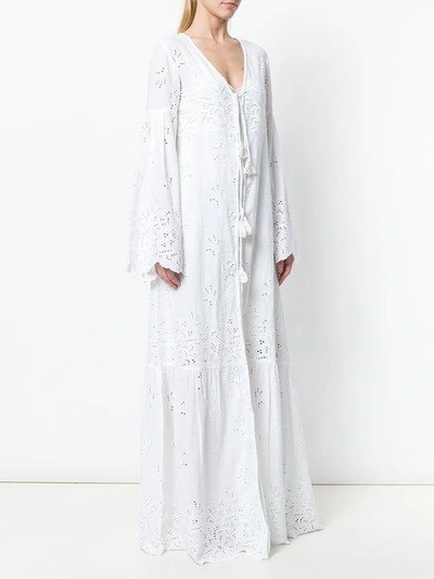 Shop Anjuna Long Flared Sleeve Dress - White