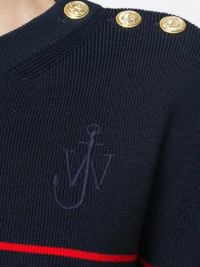 Shop Jw Anderson Striped Sweater In Blue