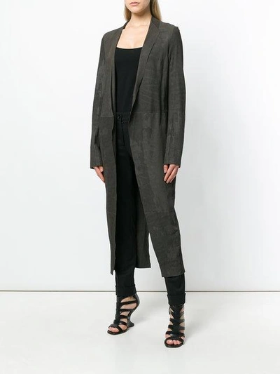 Shop Rick Owens Buttoned Style Coat - Grey