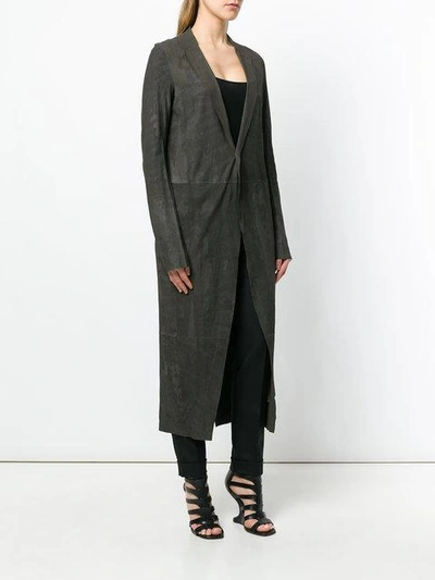 Shop Rick Owens Buttoned Style Coat - Grey