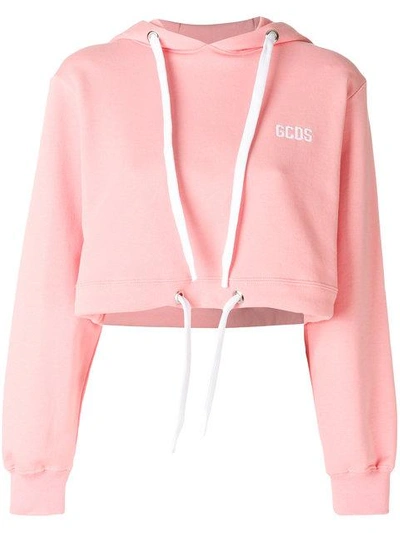 cropped logo hoodie