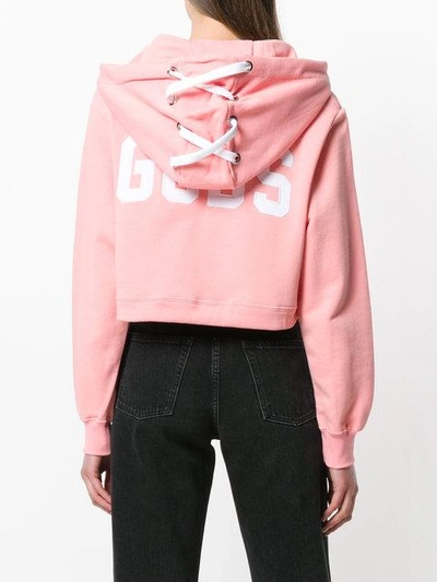 cropped logo hoodie