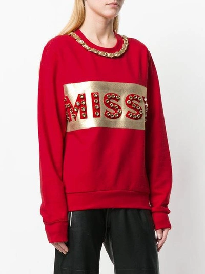 Shop Nil & Mon Embellished Sweatshirt In Red