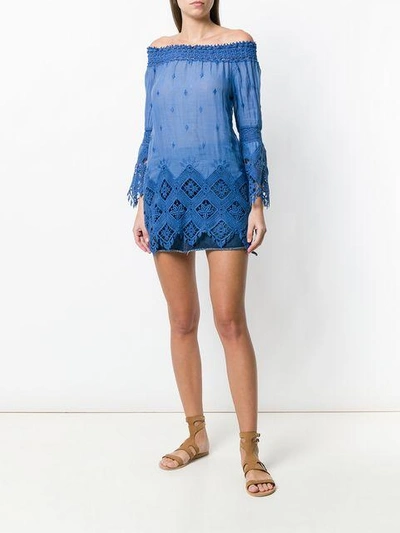 Shop Temptation Positano Britania Blouse In Blue