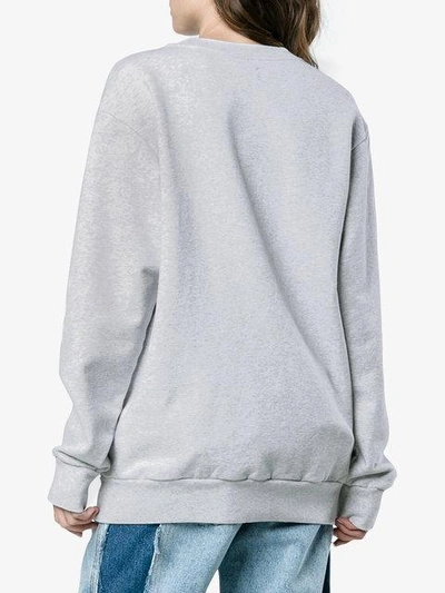 Shop Palm Angels Palm Print Sweatshirt In Grey