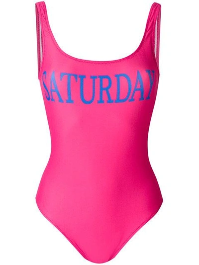 Shop Alberta Ferretti Rainbow Week Swimsuit In Pink