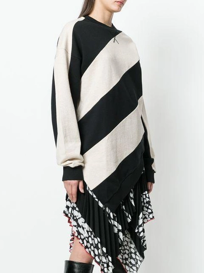 Shop Marques' Almeida Striped Print Sweatshirt In Neutrals