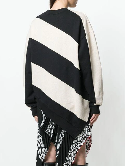 Shop Marques' Almeida Striped Print Sweatshirt In Neutrals