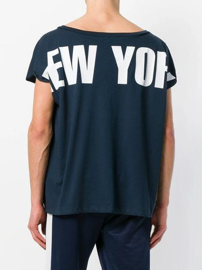 Shop Faith Connexion Ny Boat Neck T-shirt In Blue