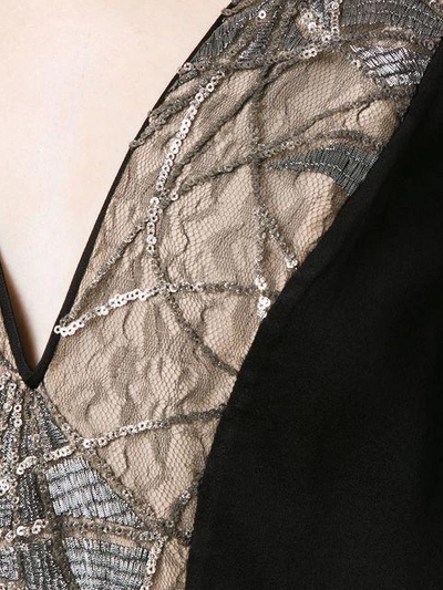 Shop Tufi Duek Lace Panels Gown In Black