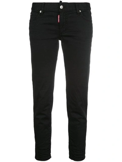 Shop Dsquared2 Twiggy Cropped Jeans In Black