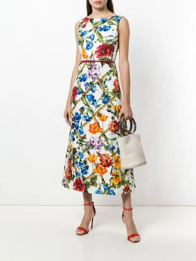 Shop Dolce & Gabbana Floral Printed Dress In White