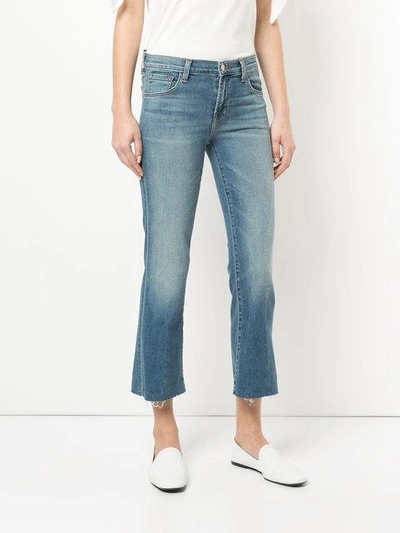 Shop J Brand Cropped Jeans In Blue