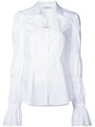 Shop Vivetta Ruffled Sleeves Shirt - White